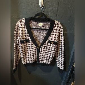 Women’s Maeve Black and Burgundy Button Up Cardigan Size XXSmall